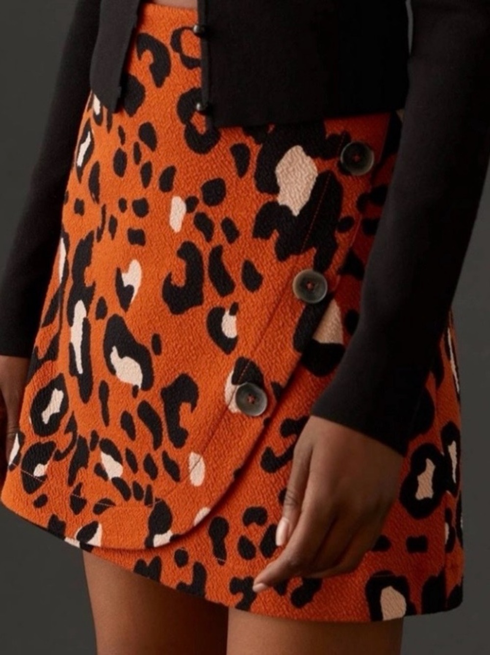 Maeve by Anthropology Orange/Black Skirt Women’s Medium